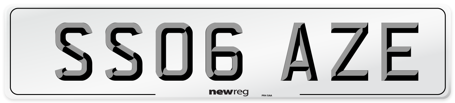 SS06 AZE Number Plate from New Reg